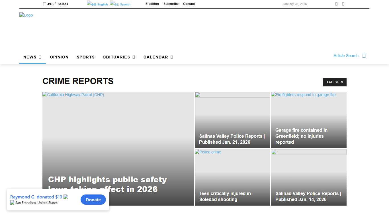 Crime Reports Archives - Salinas Valley Tribune Gonzales, Soledad, Greenfield CA